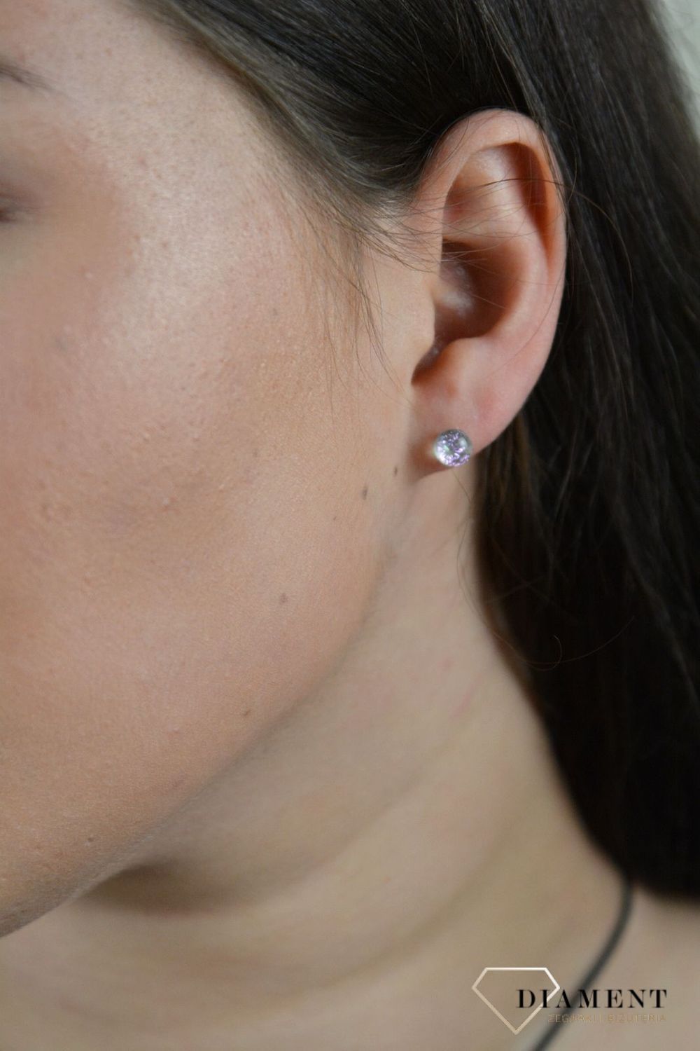 Srebrne kolczyki szkło weneckie 'Różowe refleksy w szkle' Murano 44.jpg